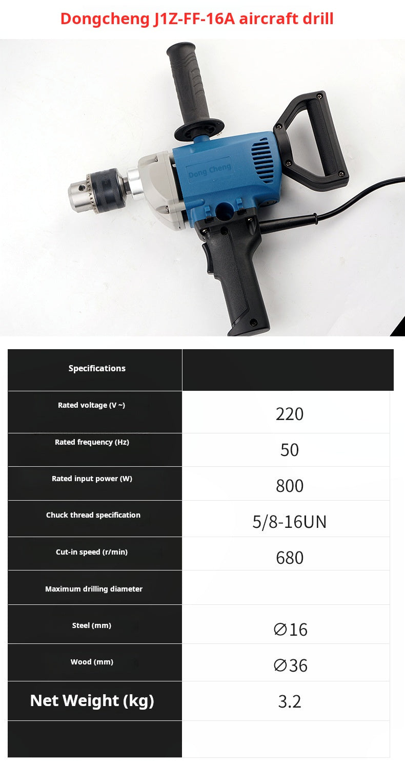High-Power Eastman J1Z-FF-16A Electric Drill for Wood and Metal - Versatile Home and Workshop Tool