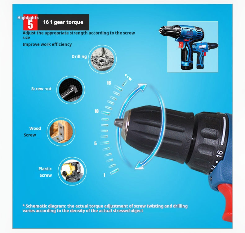 Dongcheng Cordless Drill DCJZ09-10(B), 12V Professional-Grade Tool