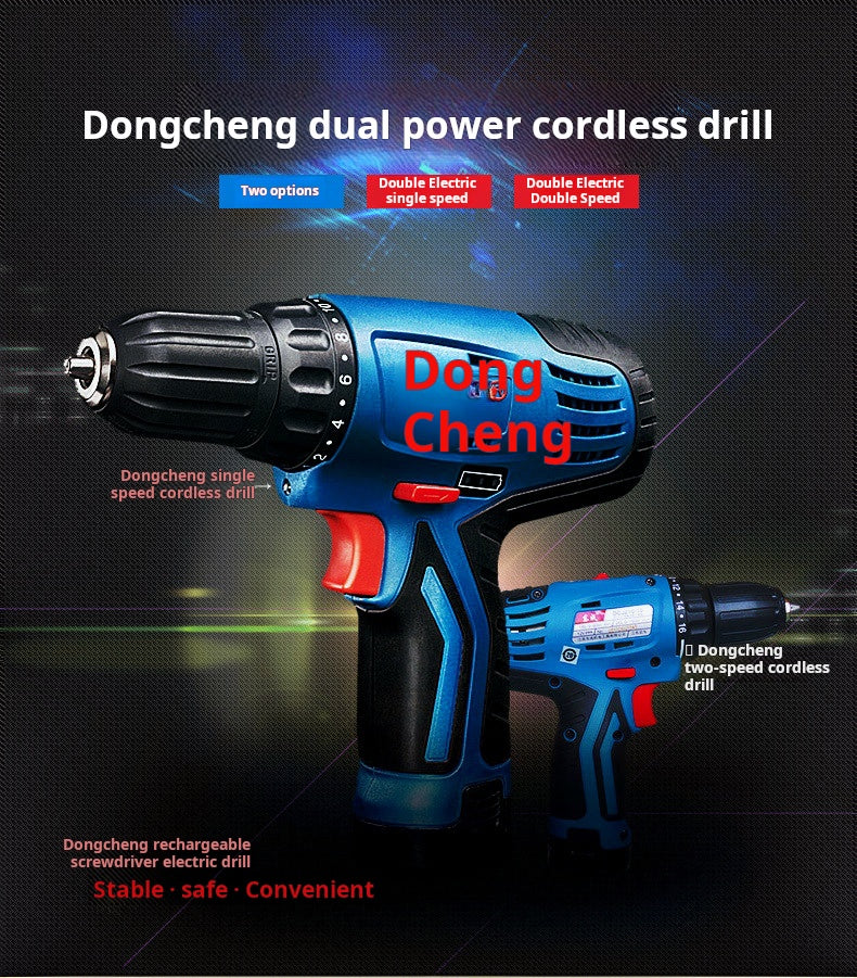 Dongcheng Cordless Drill DCJZ09-10(B), 12V Professional-Grade Tool