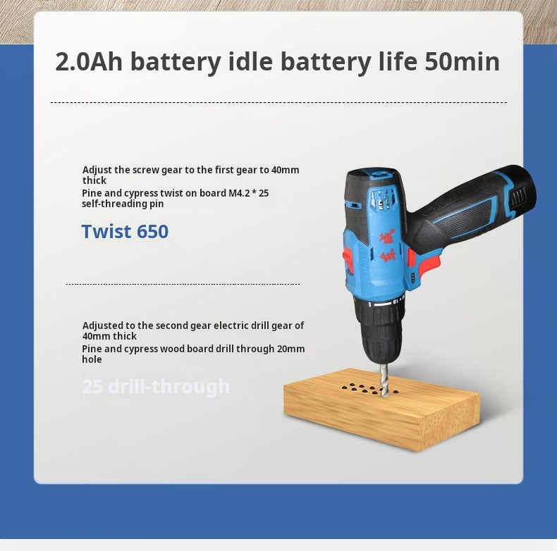 Dongcheng Cordless Drill DCJZ09-10(B), 12V Professional-Grade Tool