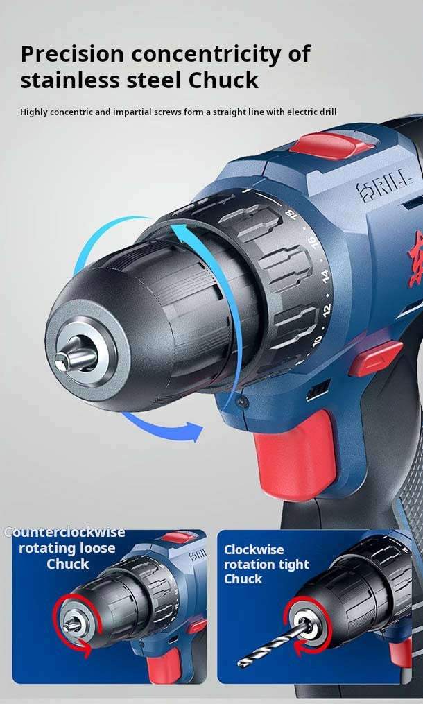 Dongcheng 16V Dual-Speed Cordless Drill Driver - DCJZ1601E with Two 2.0Ah Batteries and Charger
