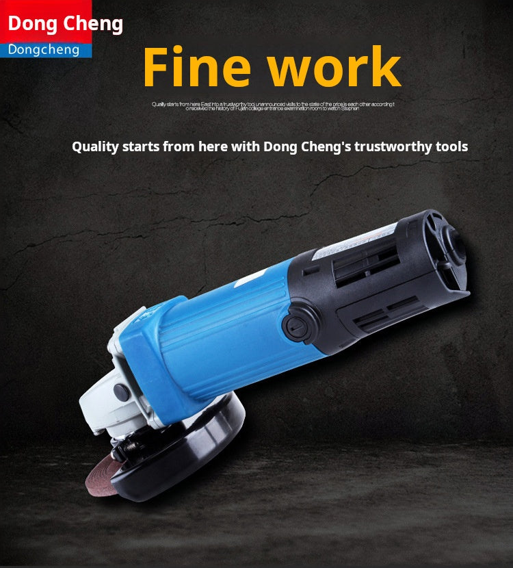 Dongcheng Compact Angle Grinder S1M-FF04-100BS, 100mm, Electric Power Tool for Construction and Utilities