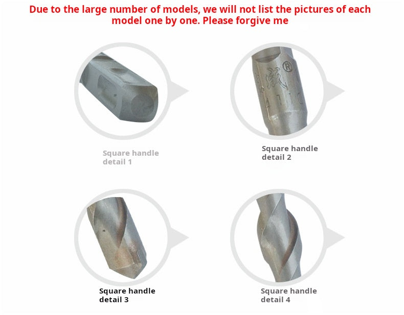 Dongcheng SDS-Plus Shank Hammer Drill Bits 6-25mm for Masonry and Concrete - Cross-Border Compatible(Straight shank)