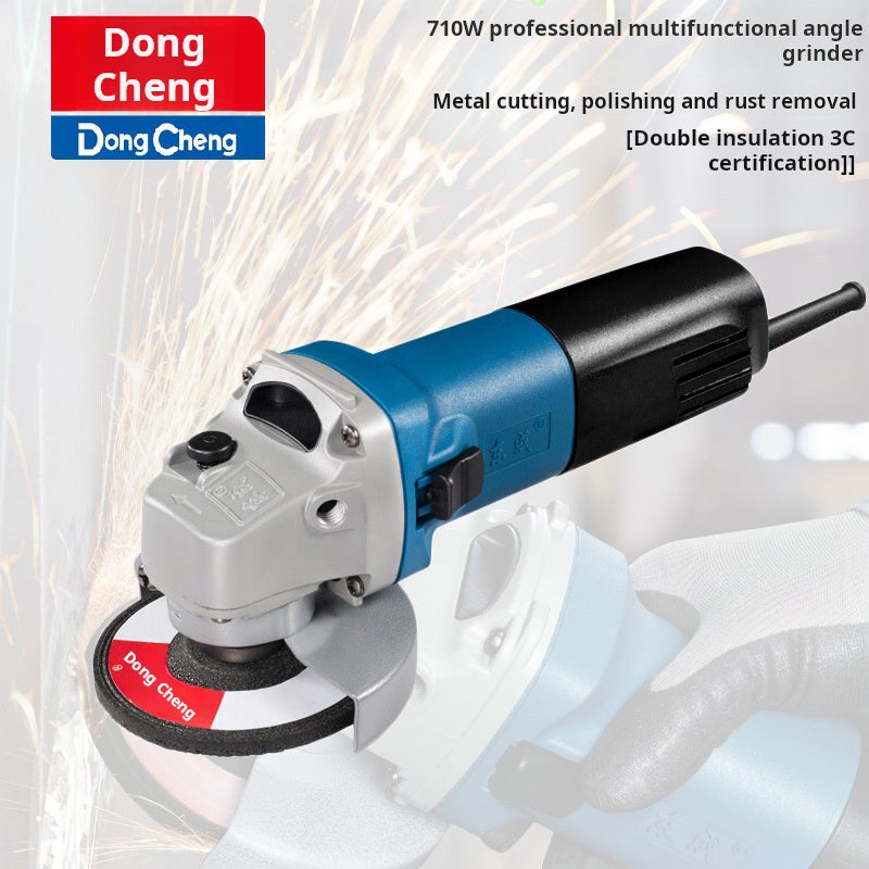 Dongcheng Compact Angle Grinder S1M-FF04-100BS, 100mm, Electric Power Tool for Construction and Utilities