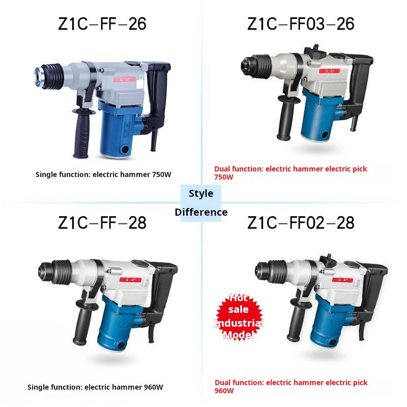Dongcheng High-Power Triple Mode Rotary Hammer Drill FF03-26, SDS-Plus Shank, 220V